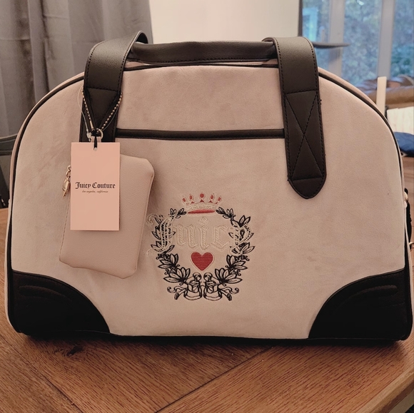 Juicy Couture Dome Weekender Travel Bag Tote Bag NWT pink and brown - Picture 8 of 10